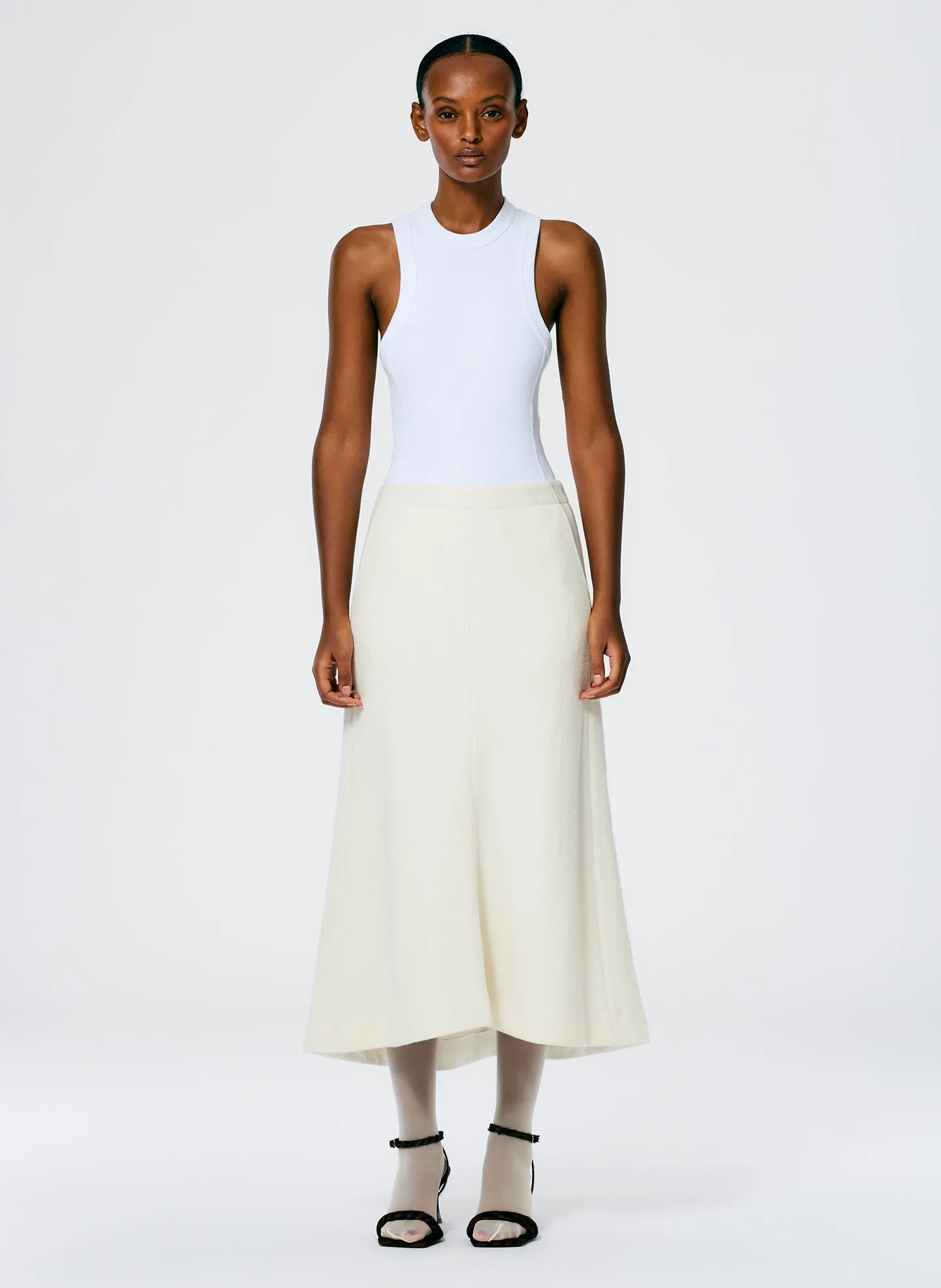 Boiled Wool Sculpted Skirt