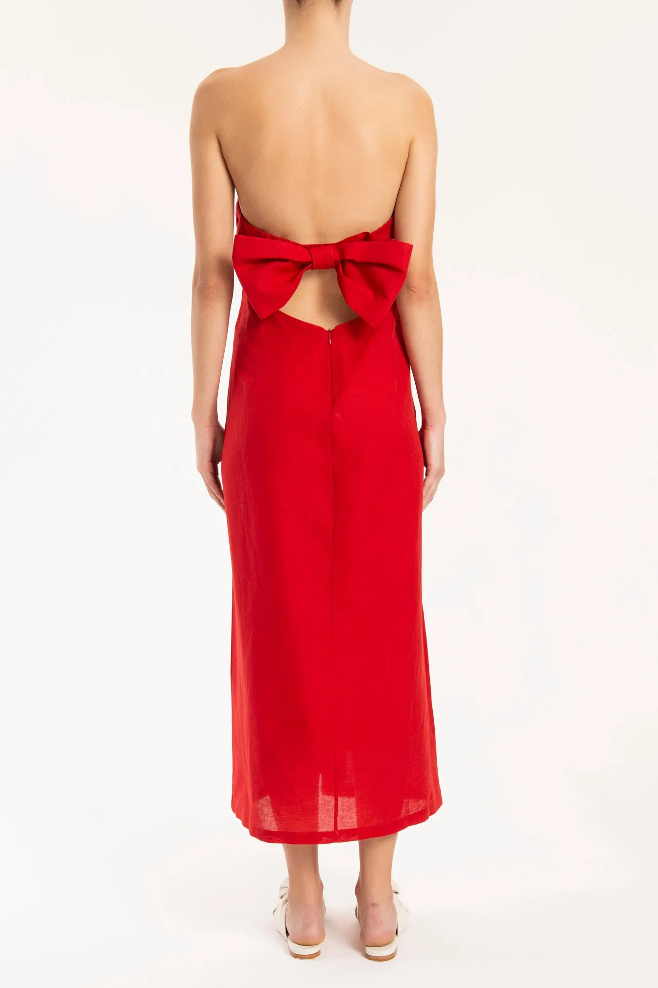 Cherry Bomb Solid Strapless Long Dress
