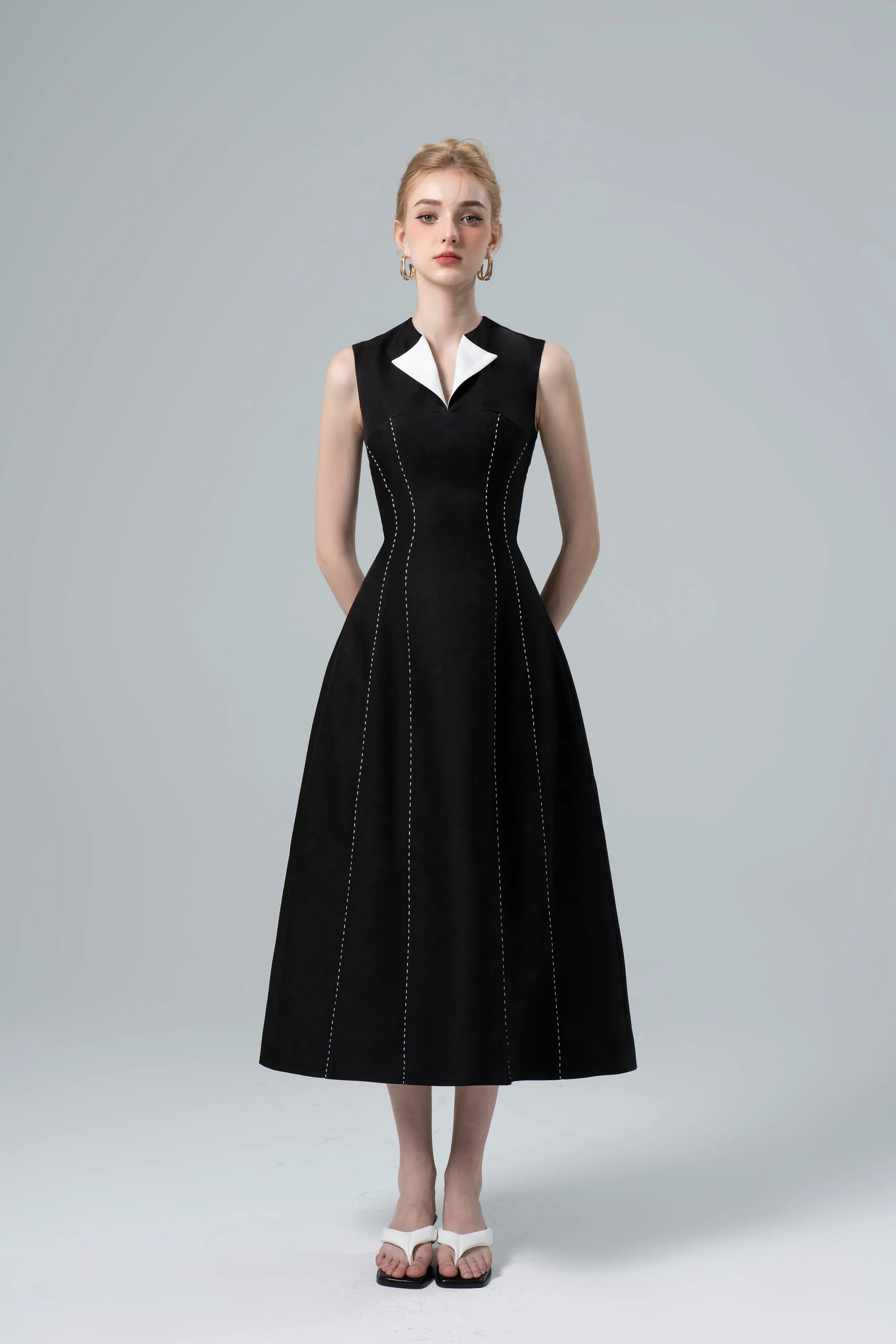 Emilia Stitching Midi Dress
