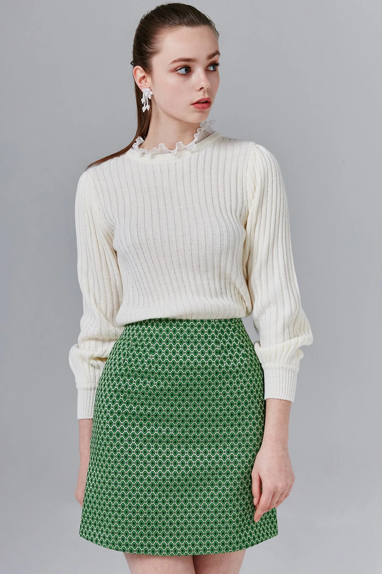 Margot Geometric Print Mini Skirt