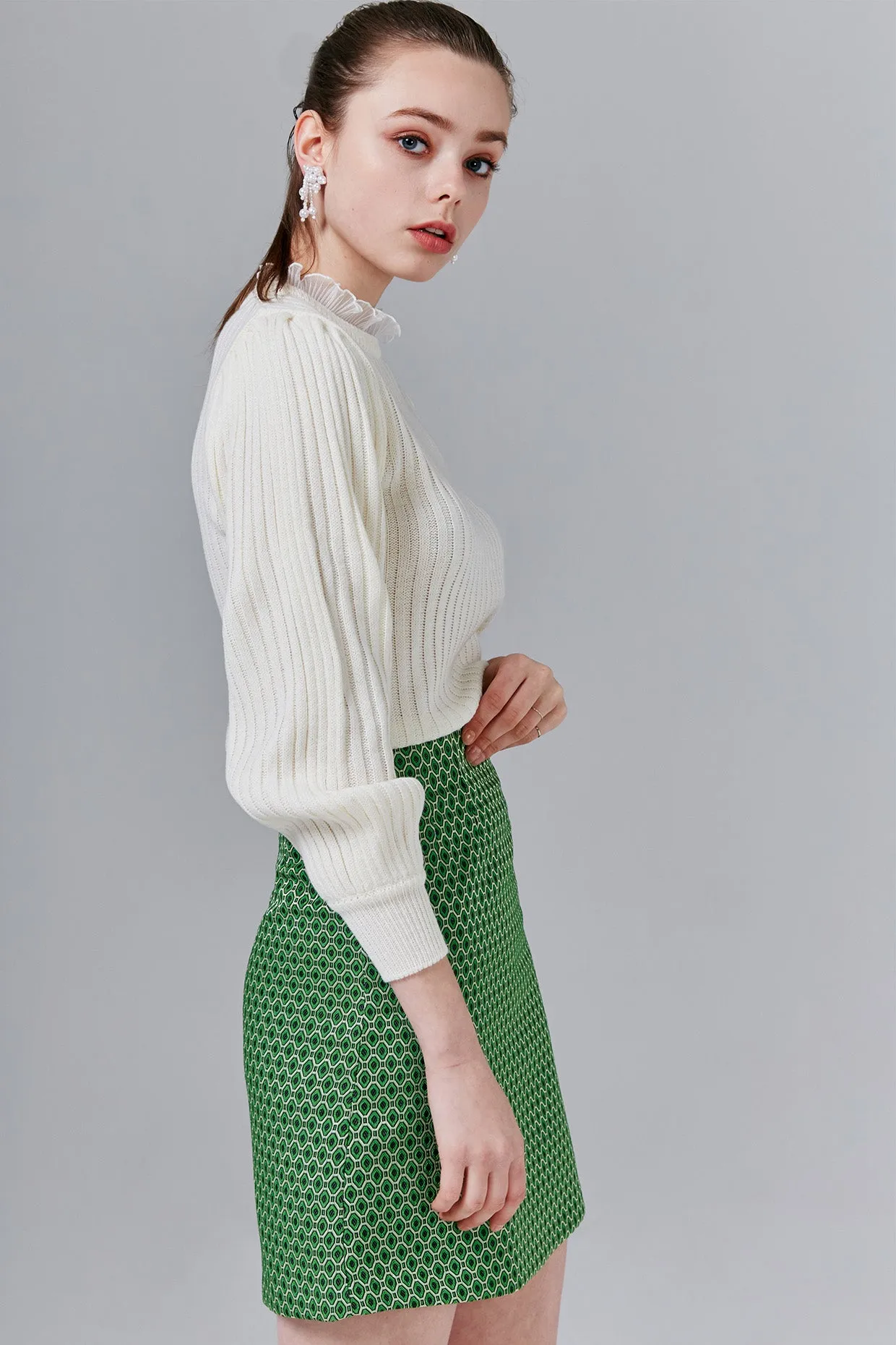Margot Geometric Print Mini Skirt